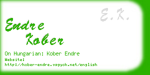 endre kober business card